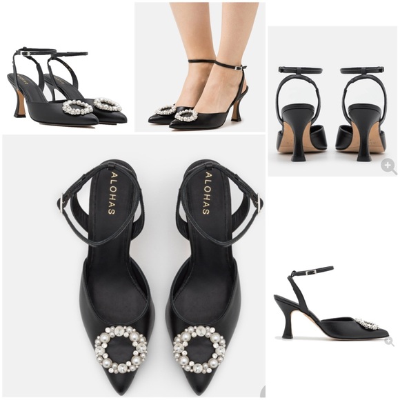 ALOHAS Shoes - CINDERELLA CRYSTAL PUMPS - CRYSTAL BLACK